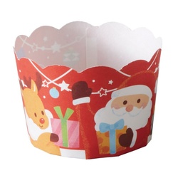 天満紙器 ケーキカップ XM833 ミニペットマフィン(サンタギフト)