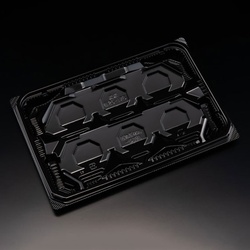 リスパック 刺身容器 バイオ 流派 盛25-17B 黒 本体