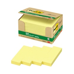ポストイット　再生紙ふせん　７５×２５　黄２０冊