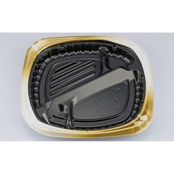 シーピー化成 弁当容器 CBFまろん11-1 ゴルトBW 本体