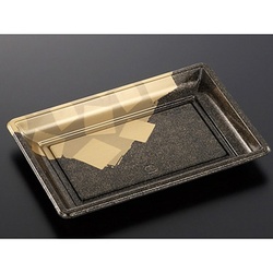 中央化学 刺身容器 DX 角皿 特1 金砂目-BK 本体