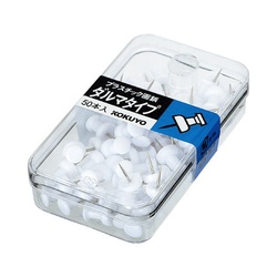 プラスチック画鋲　ダルマタイプ　５０本入　白Ｘ５