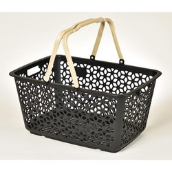 ハンドル積み重ねバスケット　ブラック