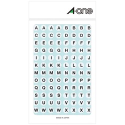 特殊ラベル　丸型　９ｍｍ径　アルファベット　白