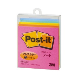 ポストイット　マルチカラー　７５×７５　５色セット